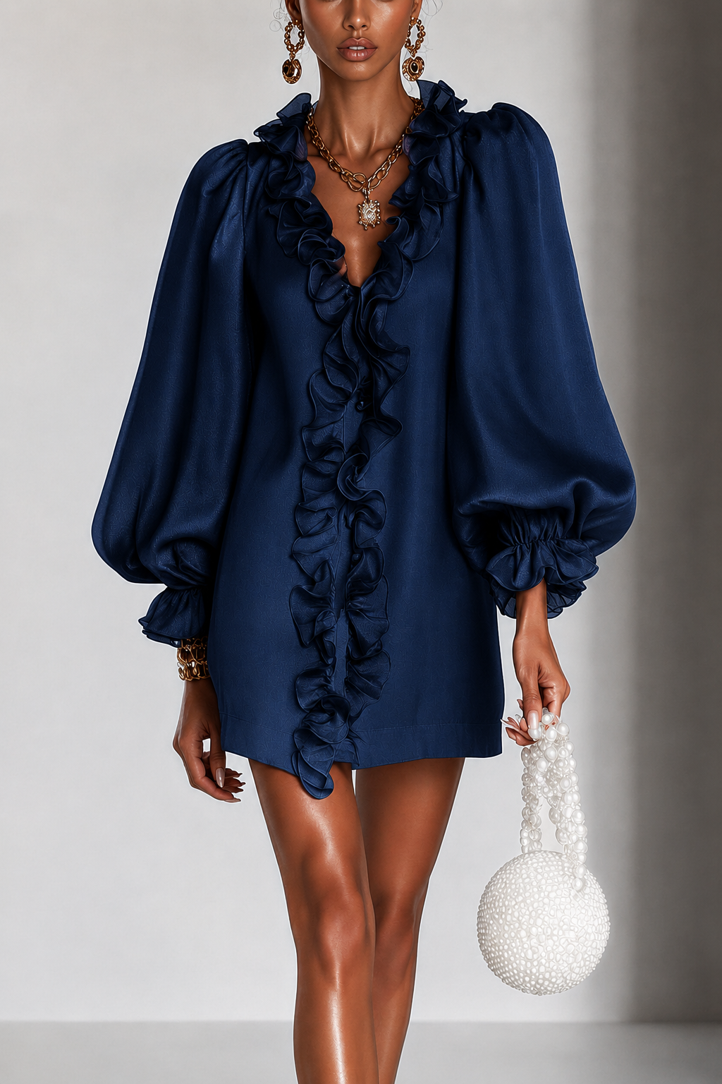 Thea | Ruffled Puff Sleeve Mini Dress