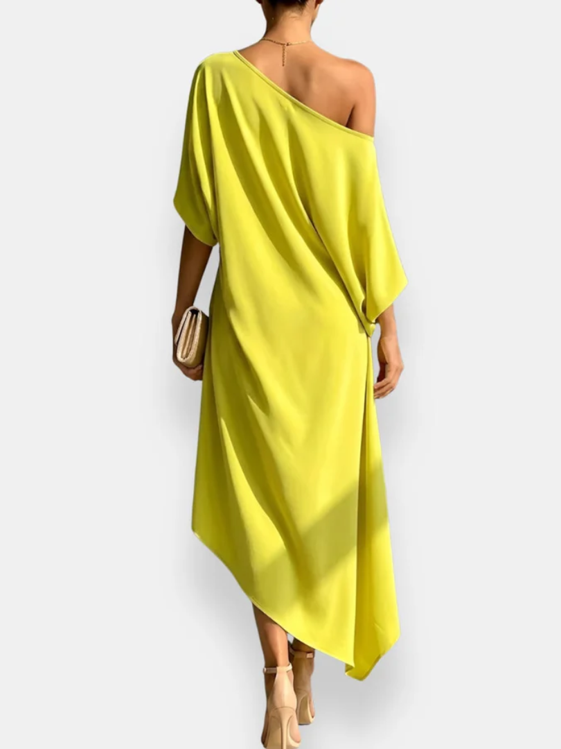 Sophia | Asymmetric Draped Midi Dress