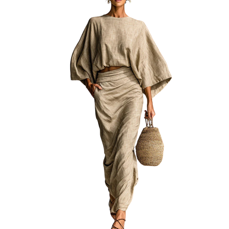 WANDA™ – Stylish Loose-Fit Two-Piece Skirt Set