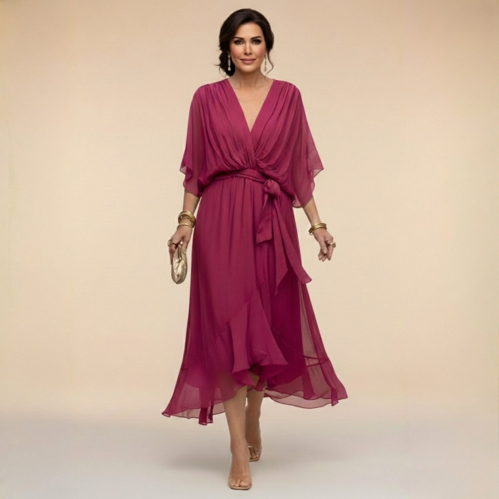 Verity | V Neck Midi Dress