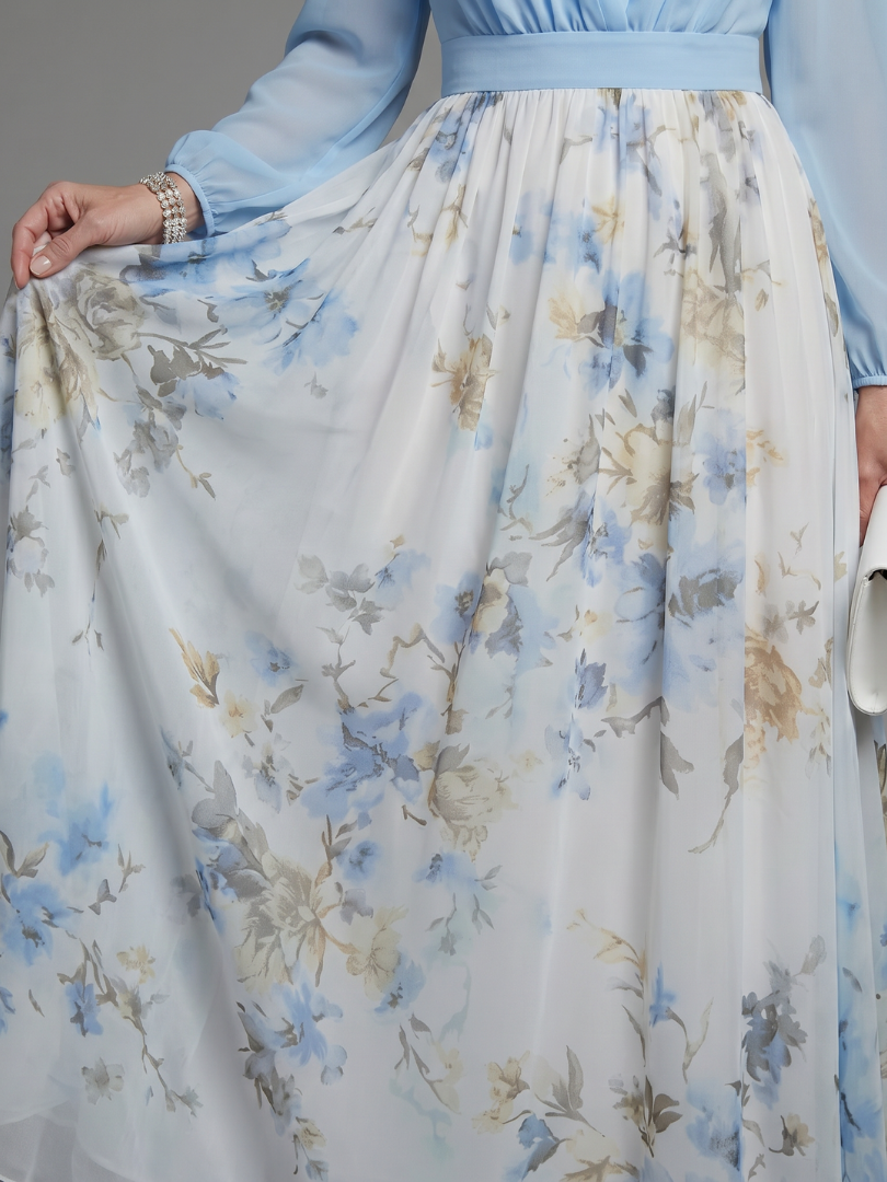 Coralie | V Neck Floral Maxi Dress