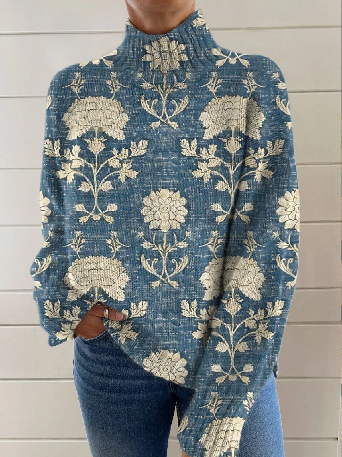 Judith | Botanical Mockneck Jumper