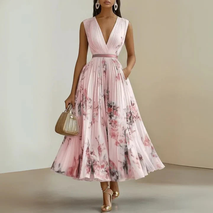 Anastasia | Pleated Floral Maxi Dress