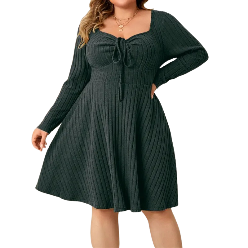 VICTORIA™ – Cozy A-Line Ribbed Dress