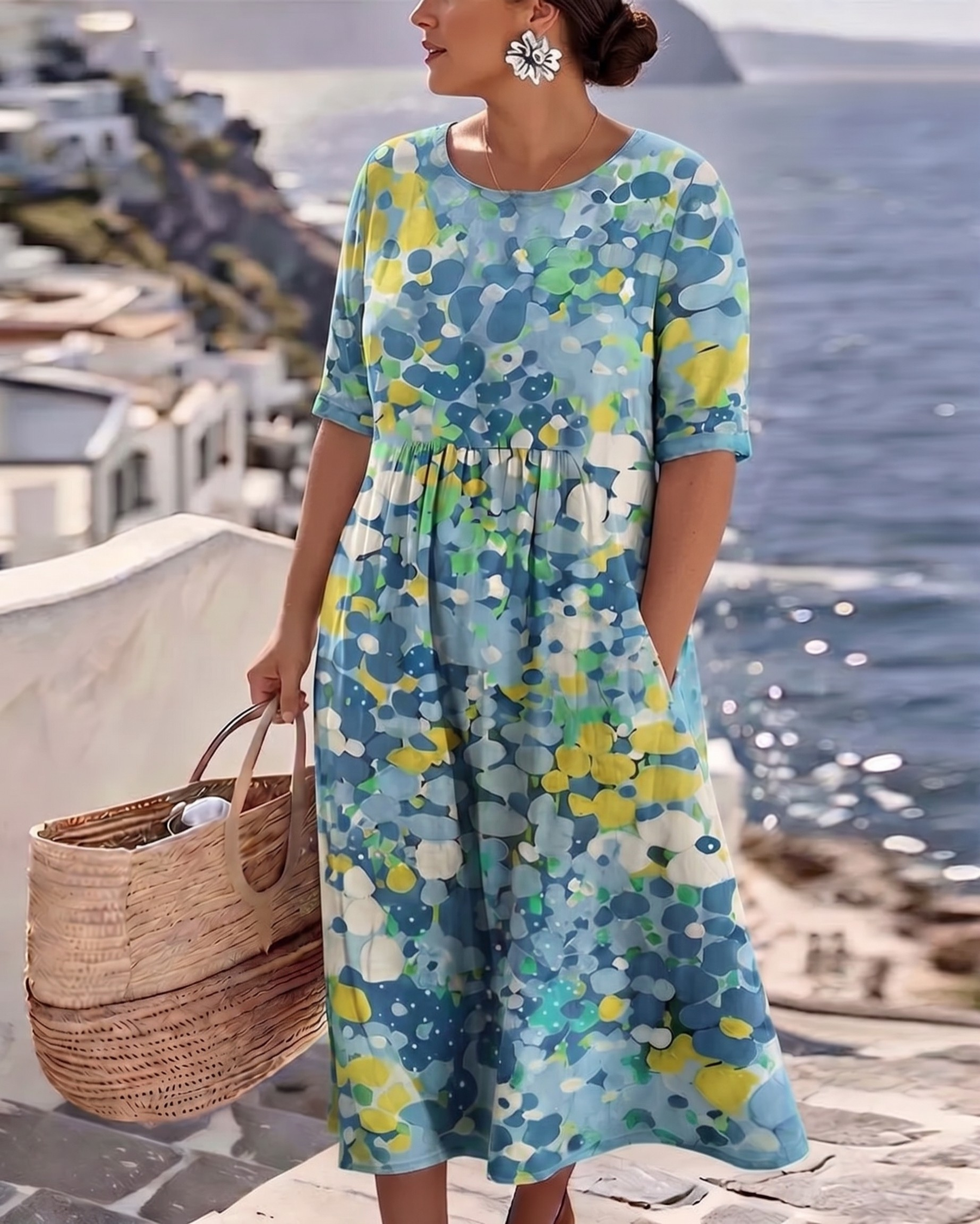 Kathleen | Elegant Floral Summer Midi Dress