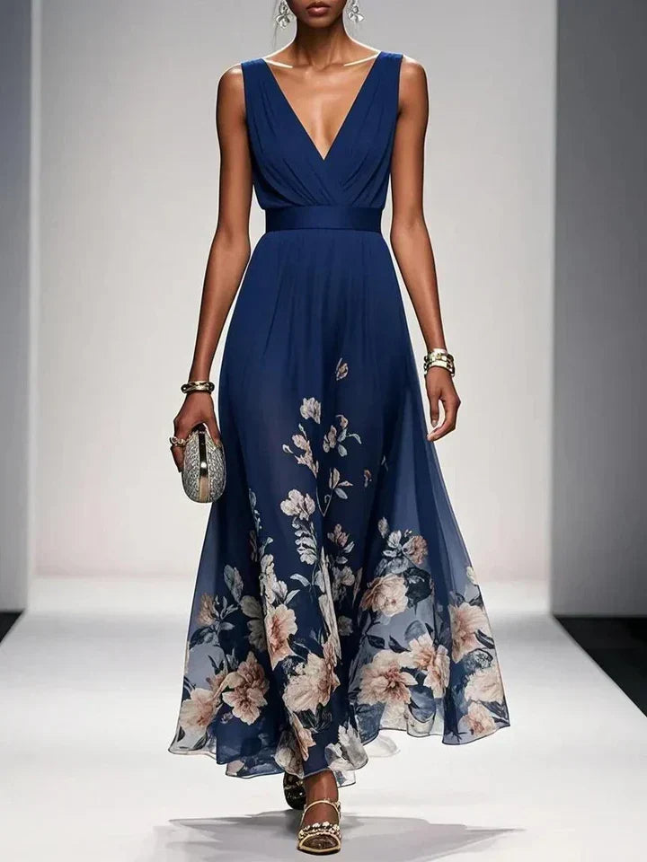 Cosette | Floral V Neck Maxi Dress