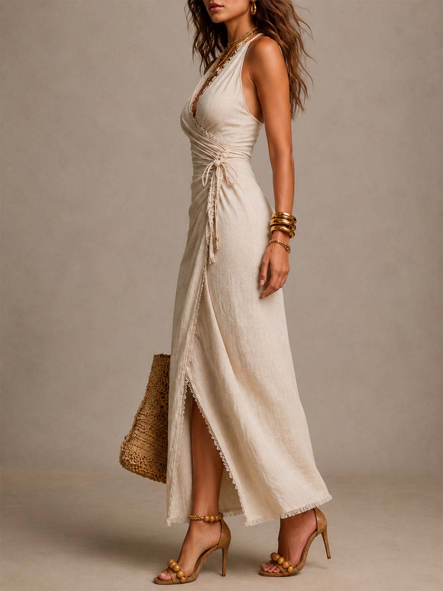 Arabella | Linen Wrap Dress