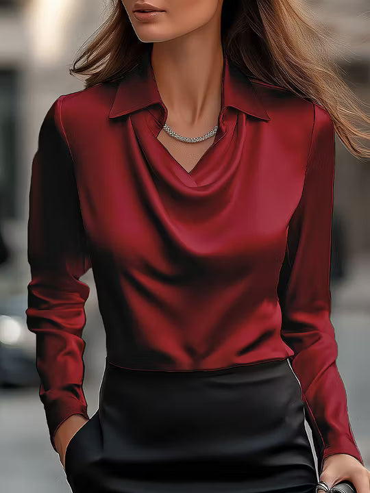 Amelie | Draped Collared Blouse