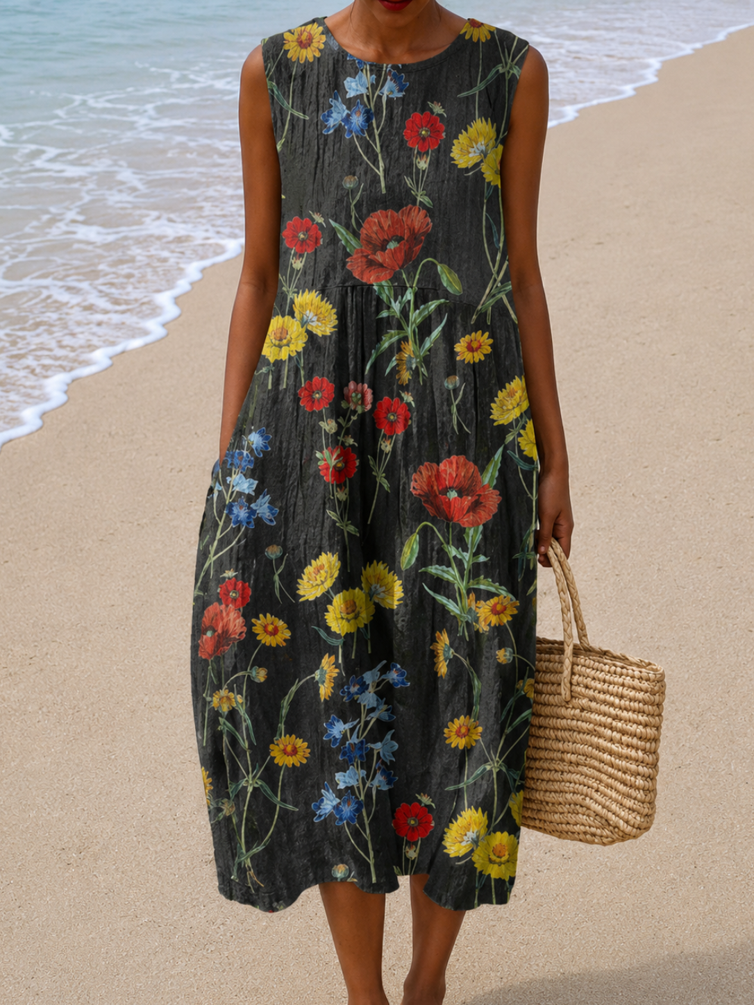 Sylvia | Blossom Print Relaxed Midi Dress