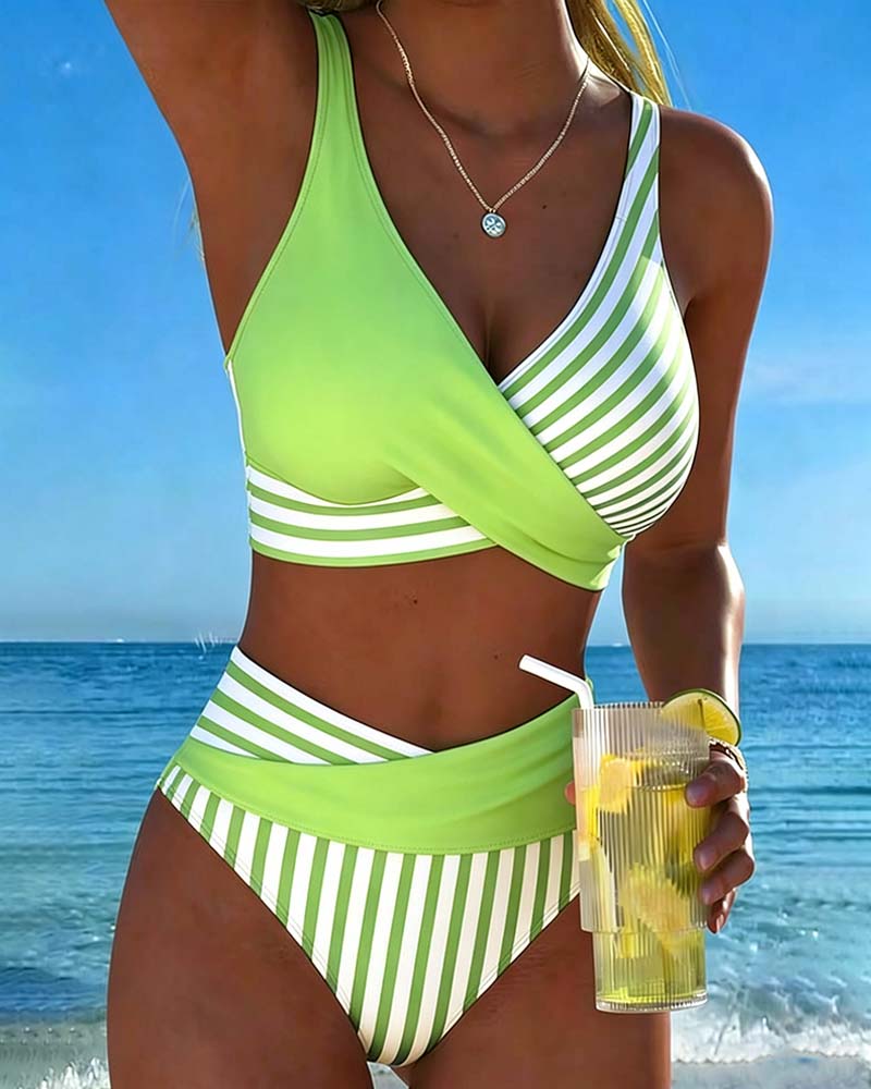 Giulia — Crossed Stripes Bikini