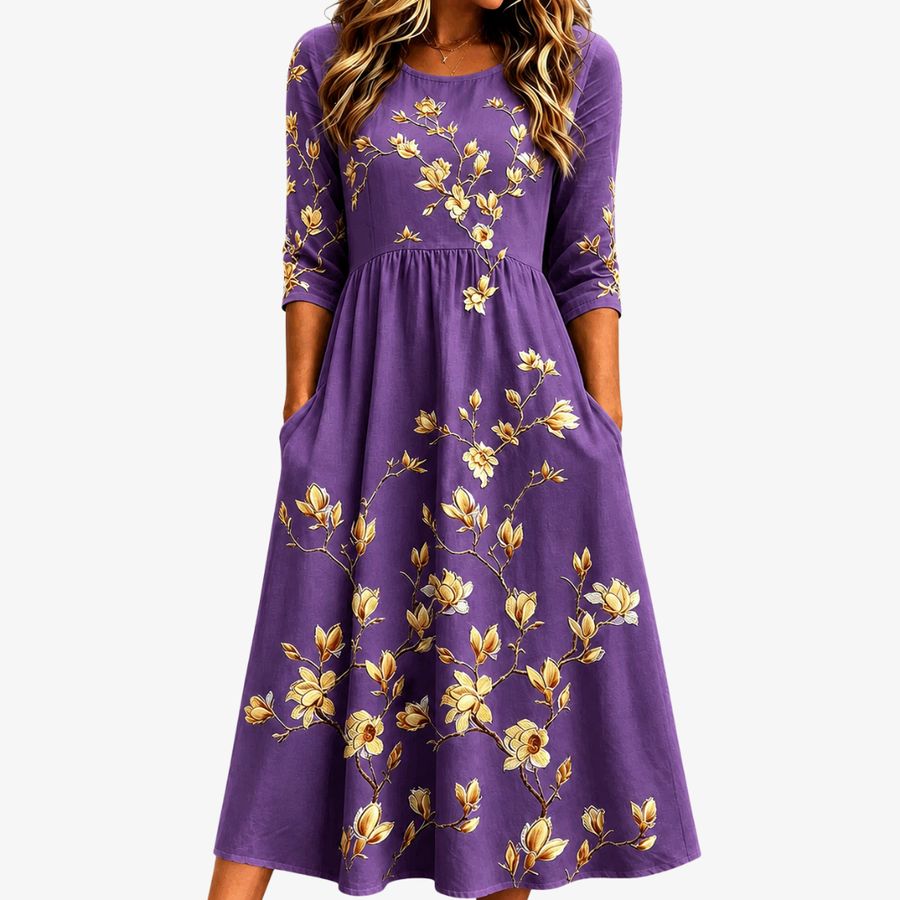 Pearl | Floral Pocket Midi Dress