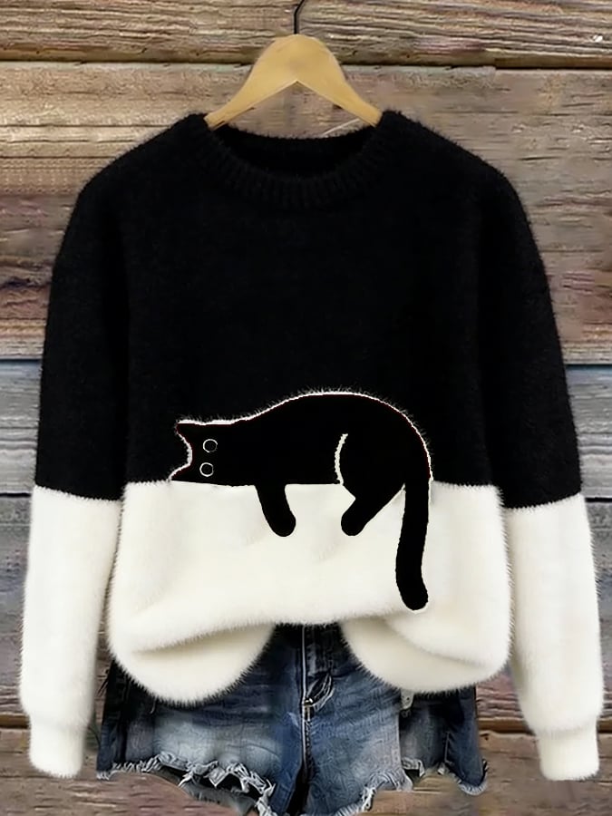 Aileen | Cat Print Sweatshirt