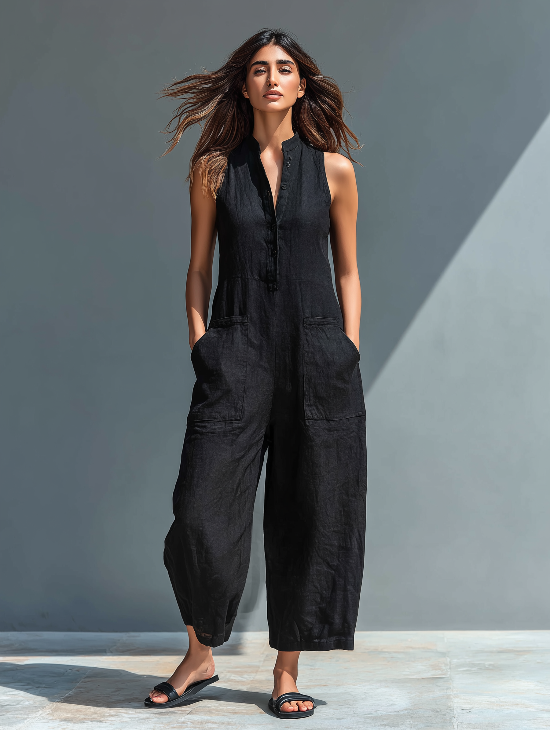 Ruth | Elegant Buttoned Wide Leg Jumpsuit