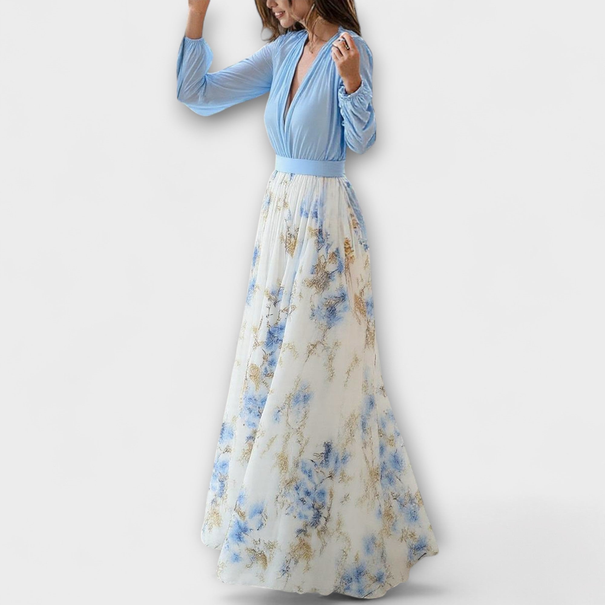 Cecelia | Floral Chiffon Maxi Dress
