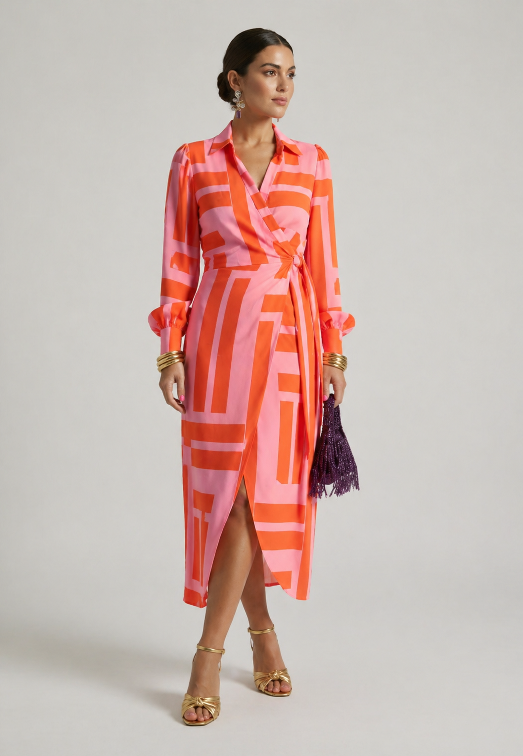 Nicolette | Printed Wrap Dress