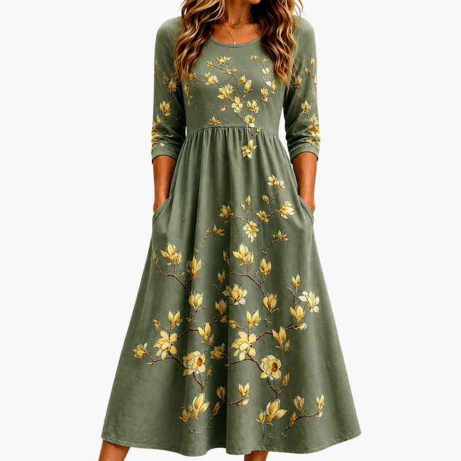 Octavia | Floral Pocket Midi Dress