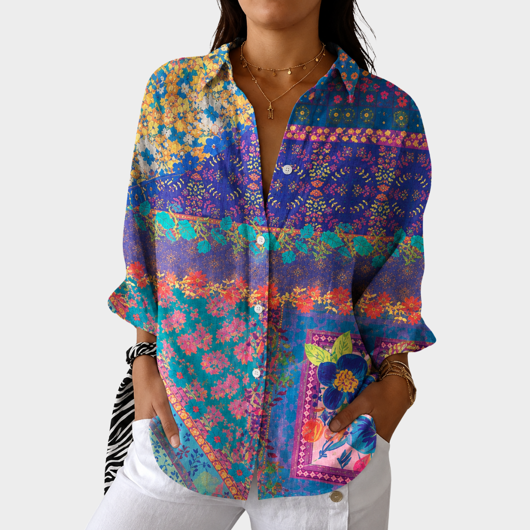 Hannah | Light And Colourful Blouse With Print