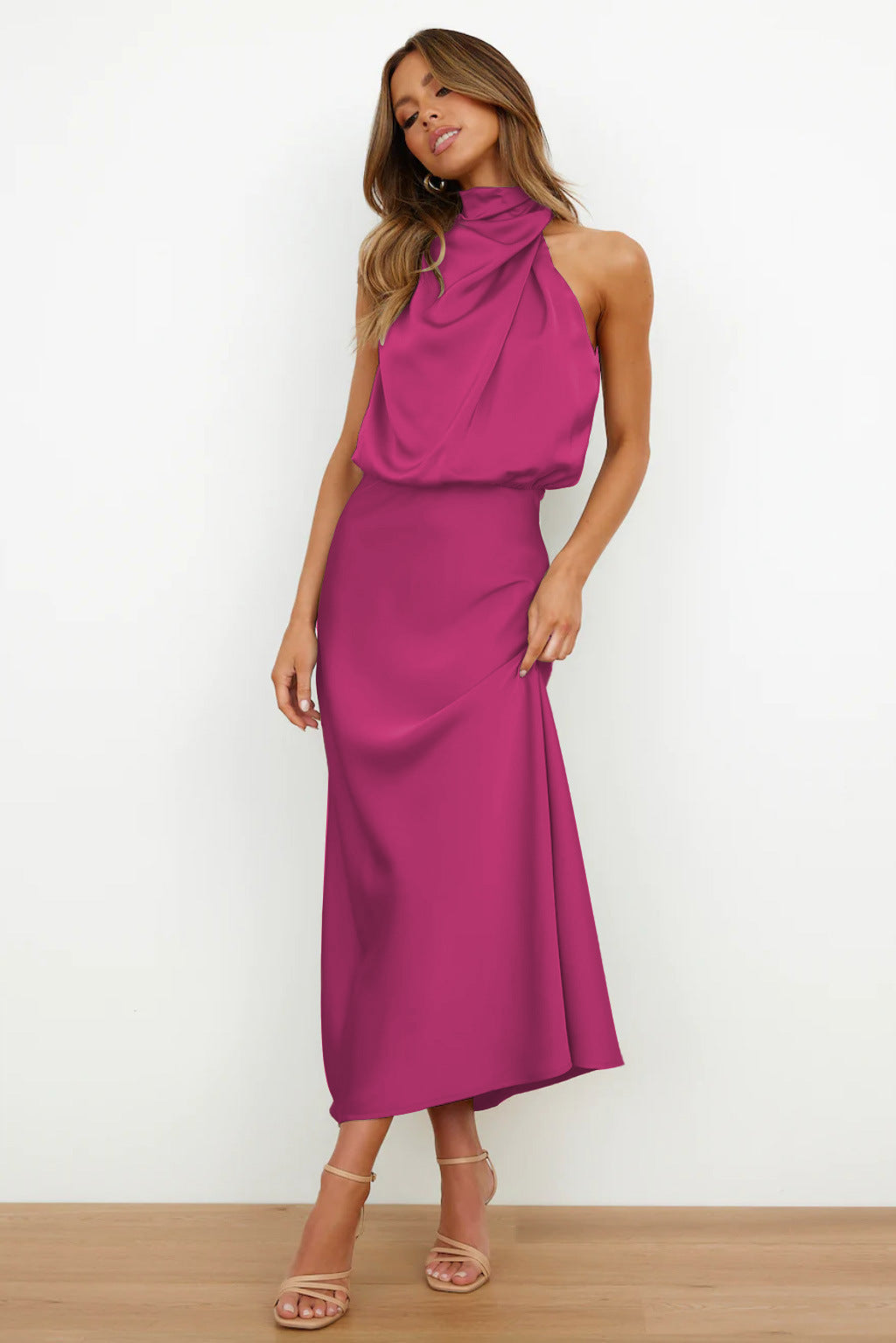 Emilia | Draped Halter Maxi Dress