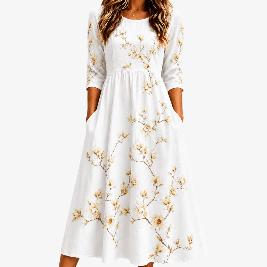 Bess | Floral Pocket Midi Dress