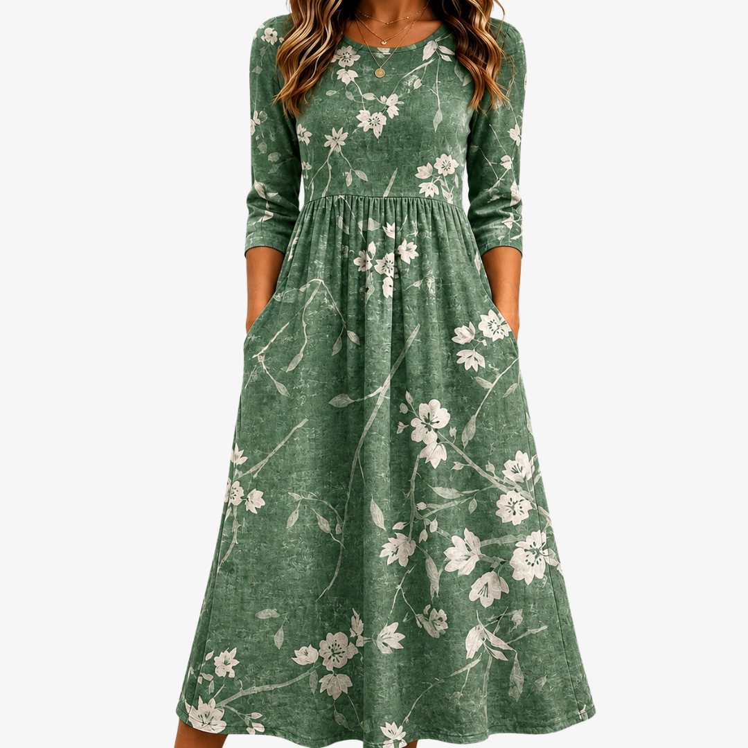 Wilma | Floral Pocket Midi Dress