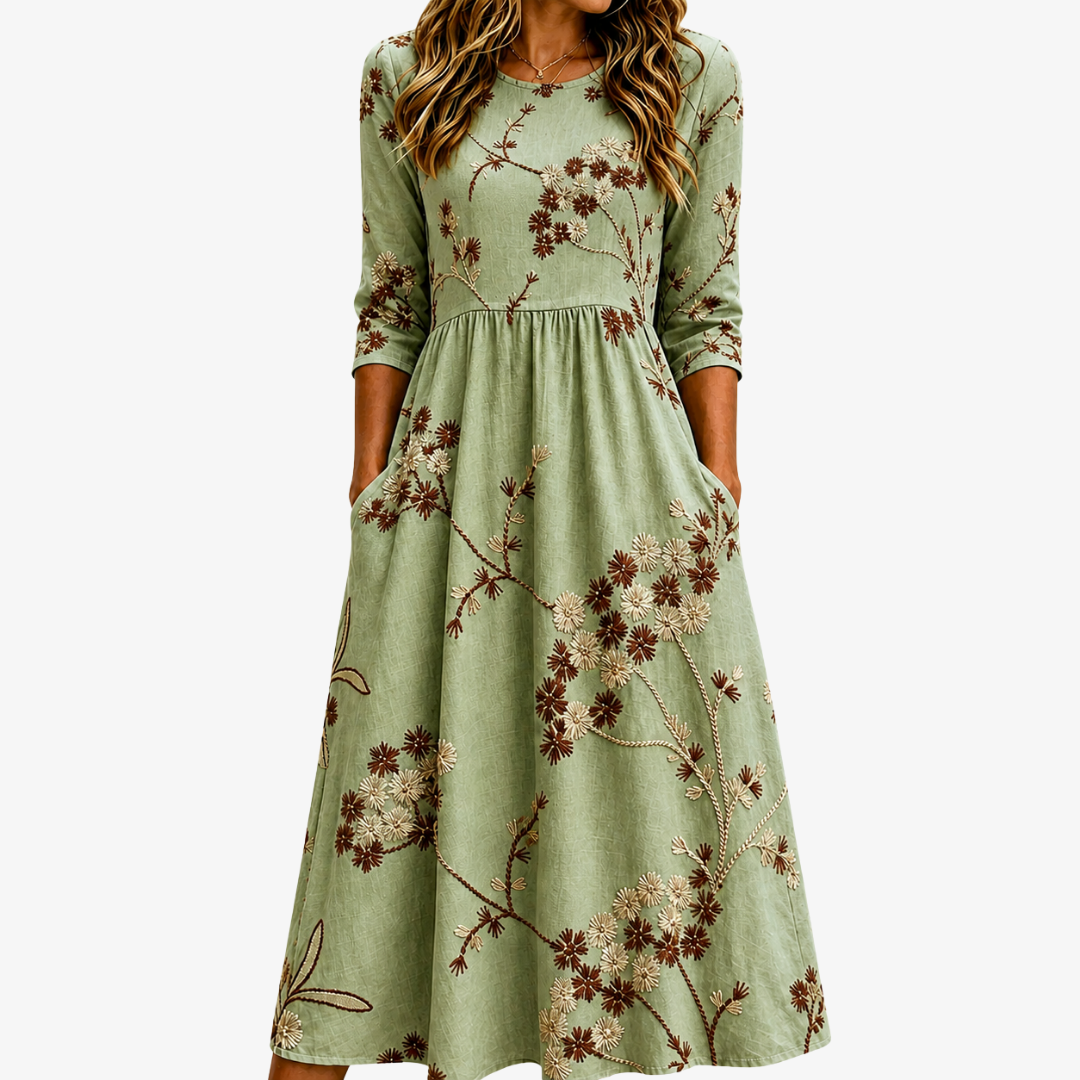 Sadie | Floral Pocket Midi Dress