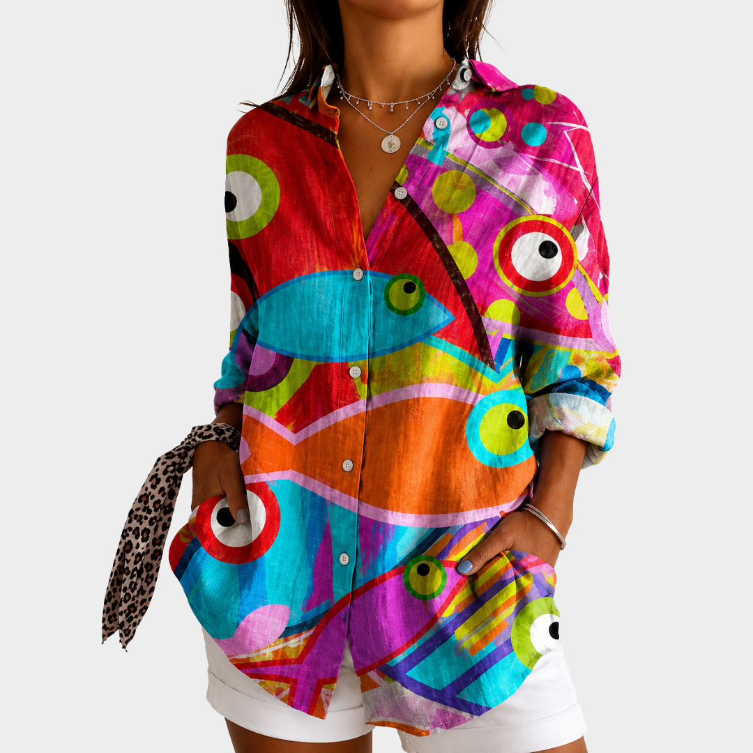Endellion | Vibrant Mosaic Art Blouse