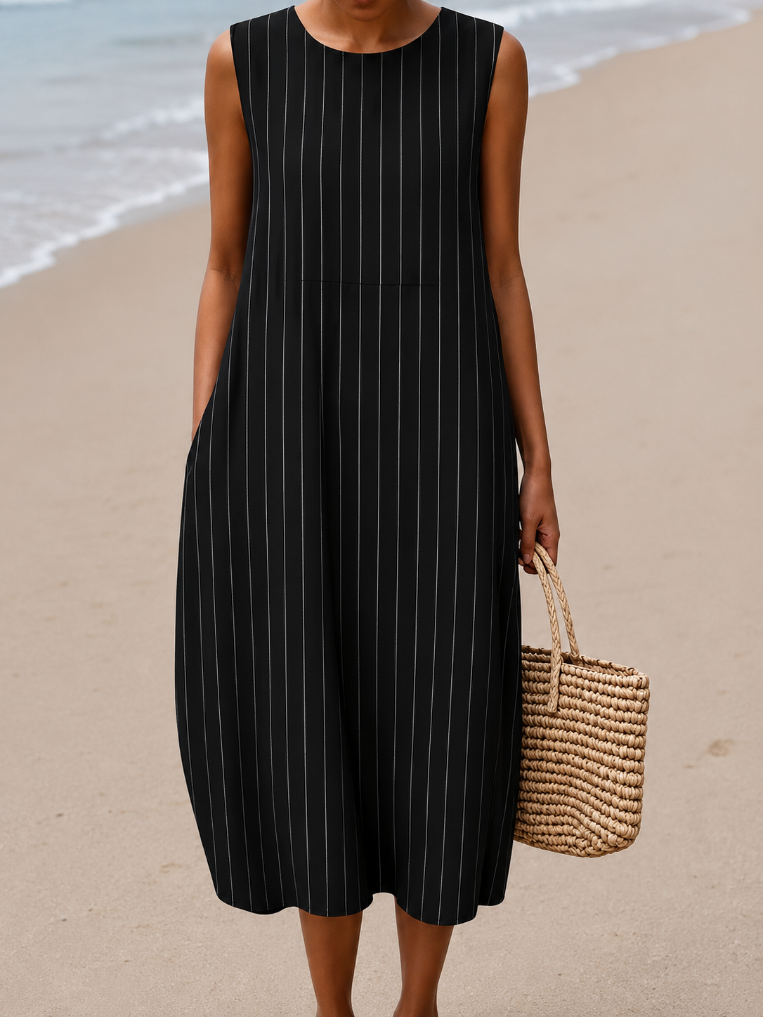 Delia | Relaxed Striped Sleeveless Dress