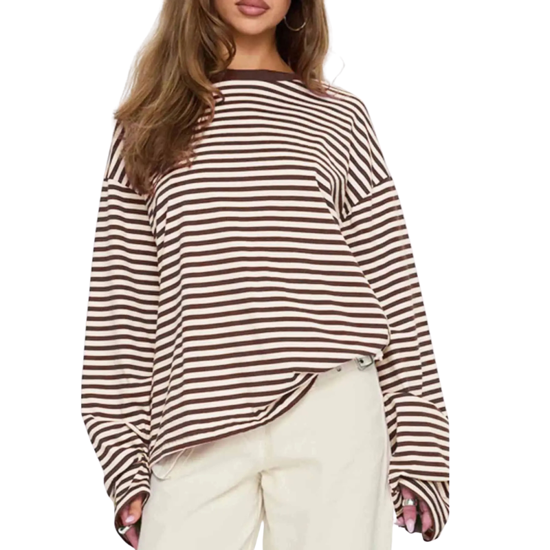 TRACY™ – Versatile Striped Long Sleeve Shirt