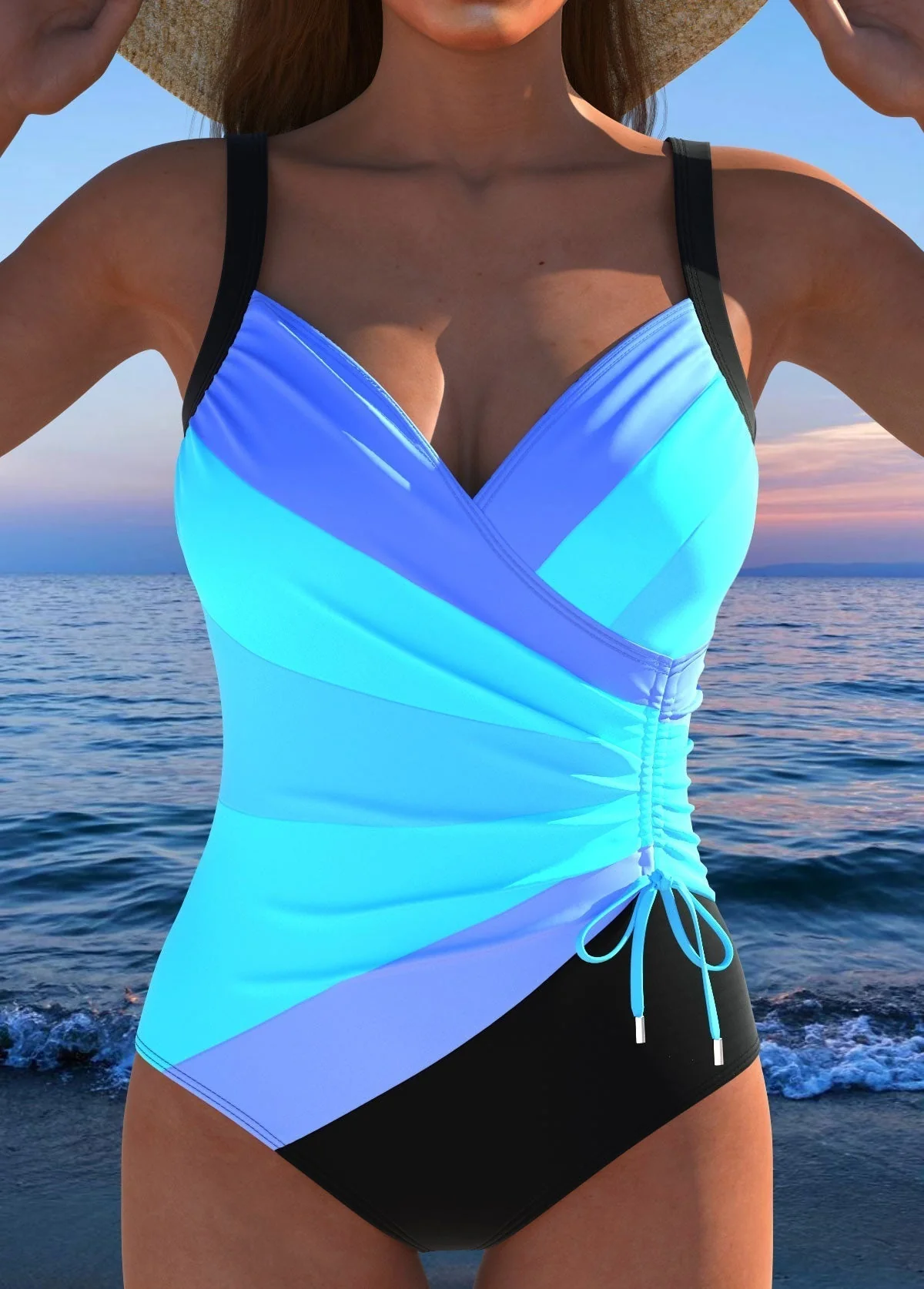 Elaine | Flattering Wrap Swimsuit in a Striking Print