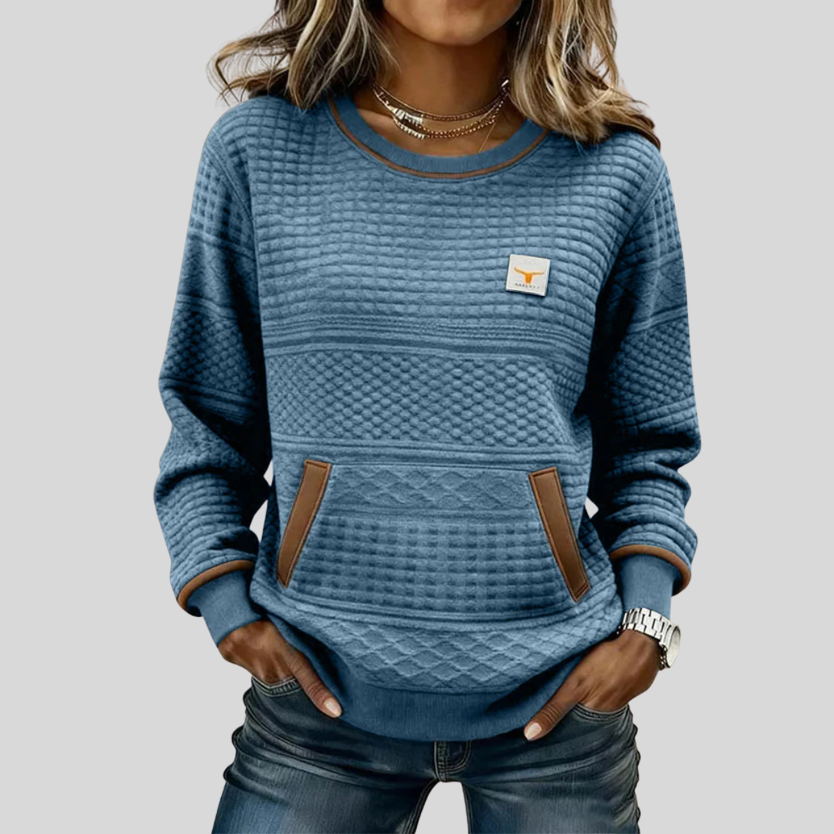 Noelle | Crew Neck Colourblock Sweatshirt