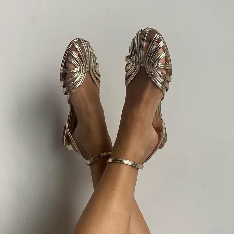 Vittoria — Gold Jewel Sandals
