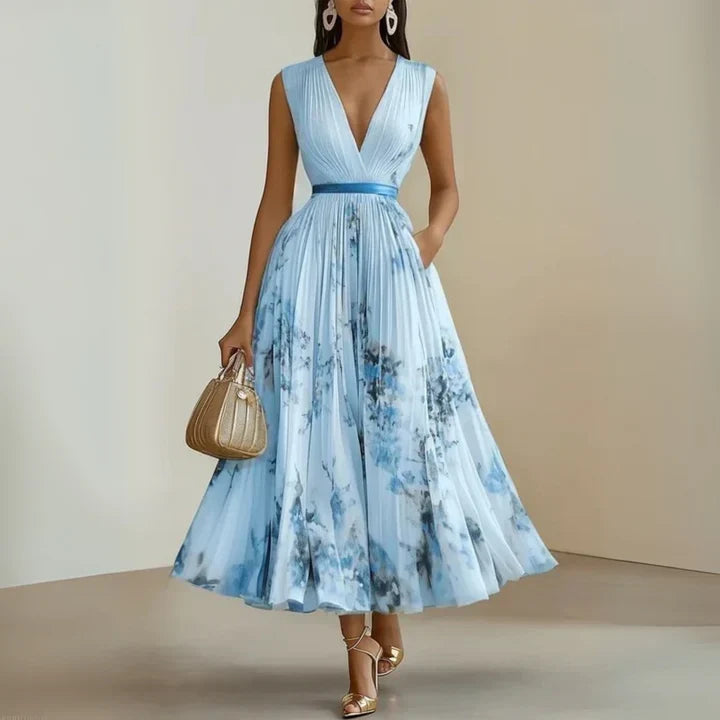 Anastasia | Pleated Floral Maxi Dress