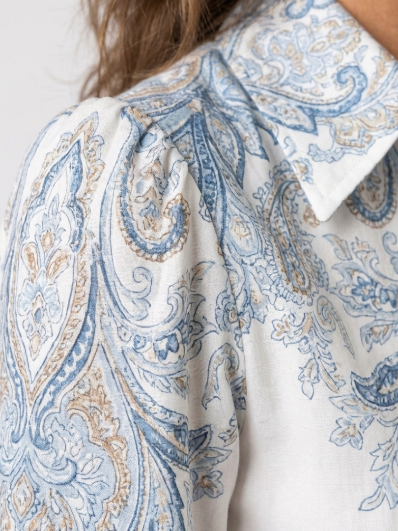 Sierra | High Neck Printed Long Sleeve Maxi Dress