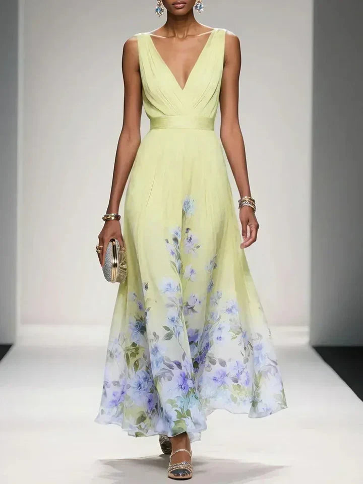 Cosette | Floral V Neck Maxi Dress