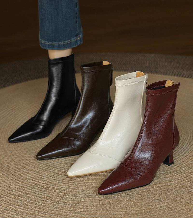 Charlotte-May | Leather Heeled Ankle Boots