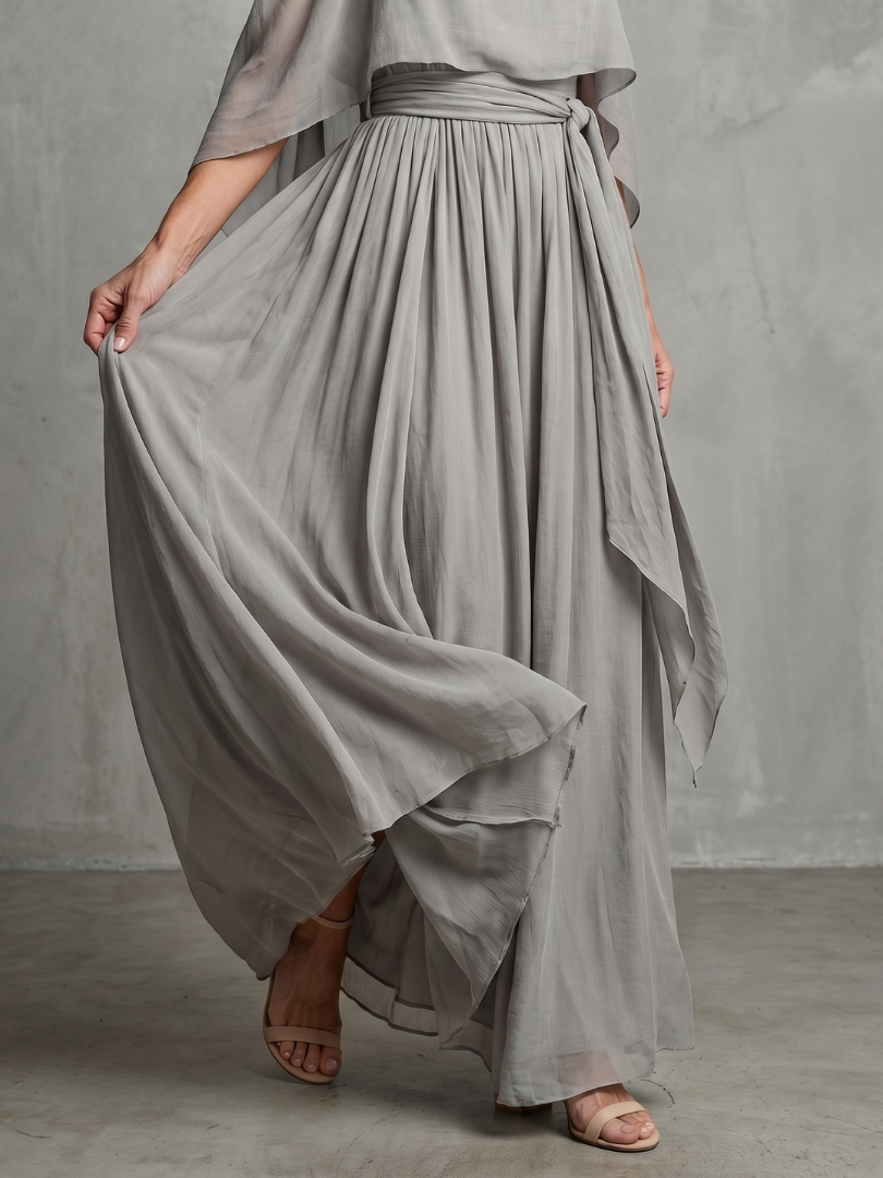 Linnea | Draped Cold Shoulder Two Piece Set