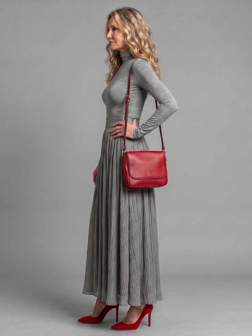 Diane | Long Sleeve Turtleneck Midi Dress