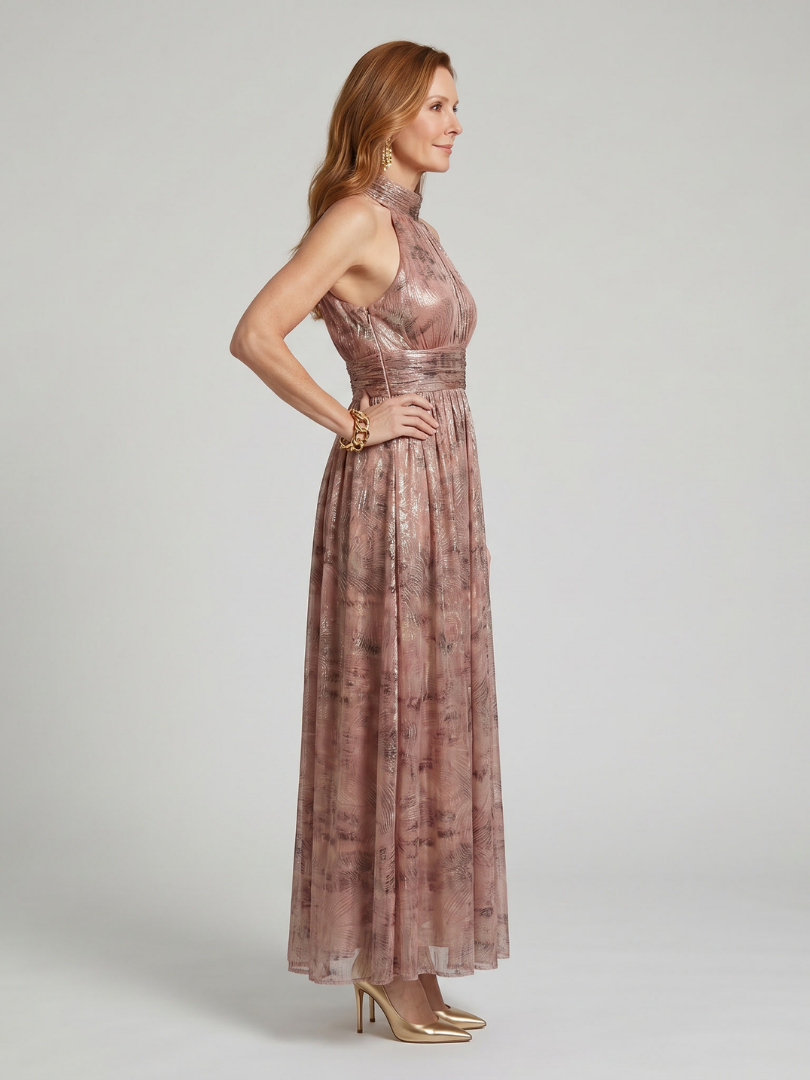 Imelda | Textured Finish Sleeveless Midi Dress