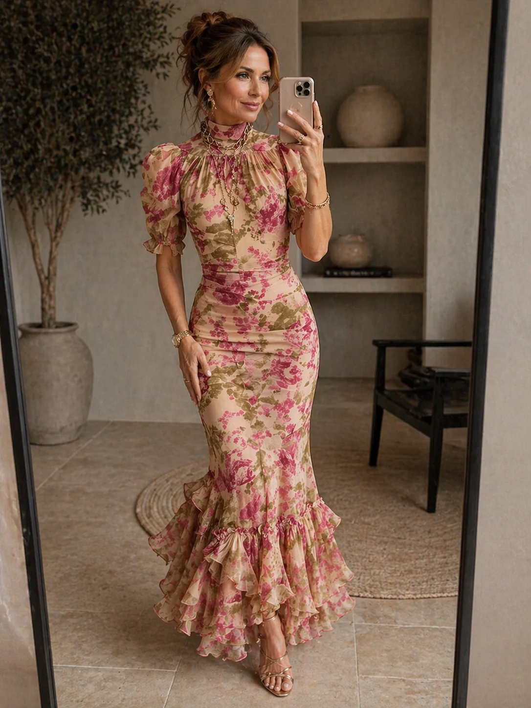 Tamsin | Floral Puff Sleeve Maxi Dress