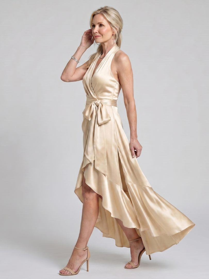 Pippa | Halter Neck Wrap Midi Dress