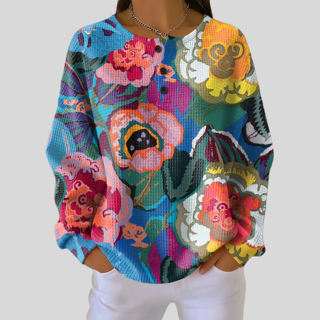 Adorna | Colourful Floral Sweatshirt