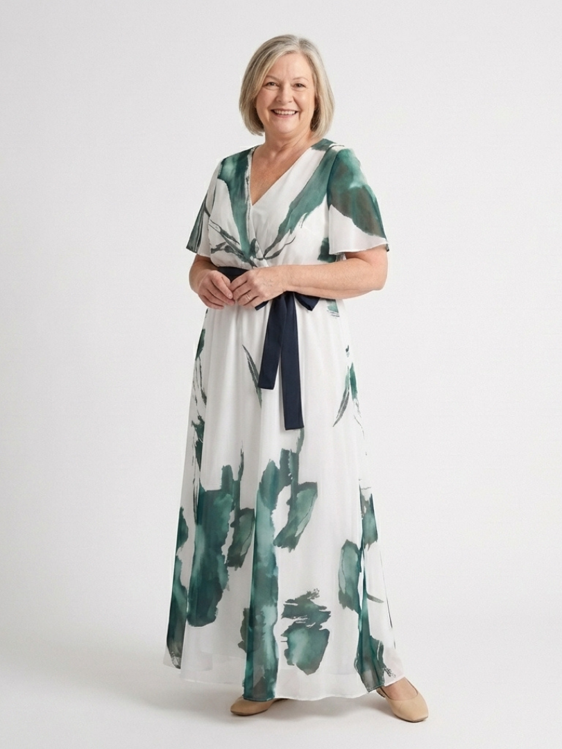 Madison | Flutter Sleeve Belted Maxi Dress