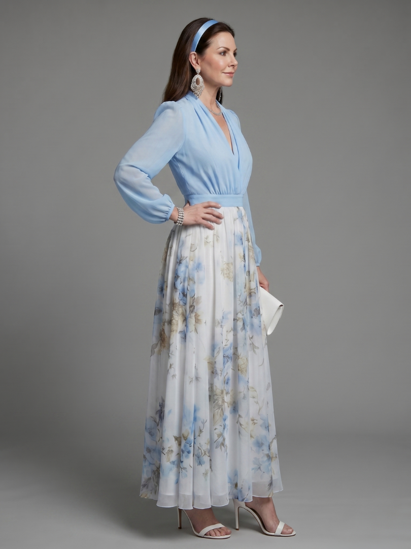 Coralie | V Neck Floral Maxi Dress