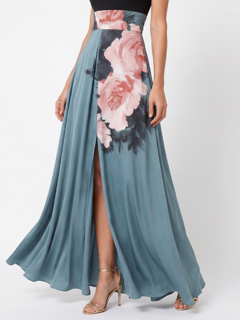Seraphie | Halter Floral Maxi Dress