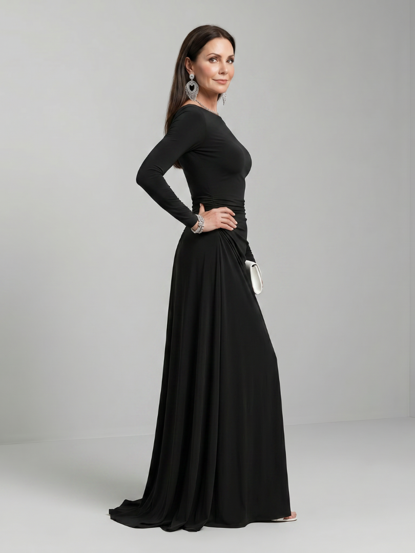 Celestine | Boat Neck Flowing Maxi Dress
