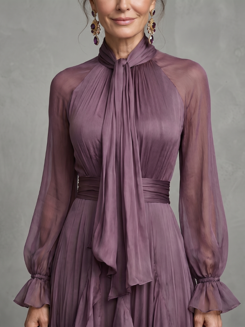 Gloria | Tie-Neck Tiered Maxi Dress