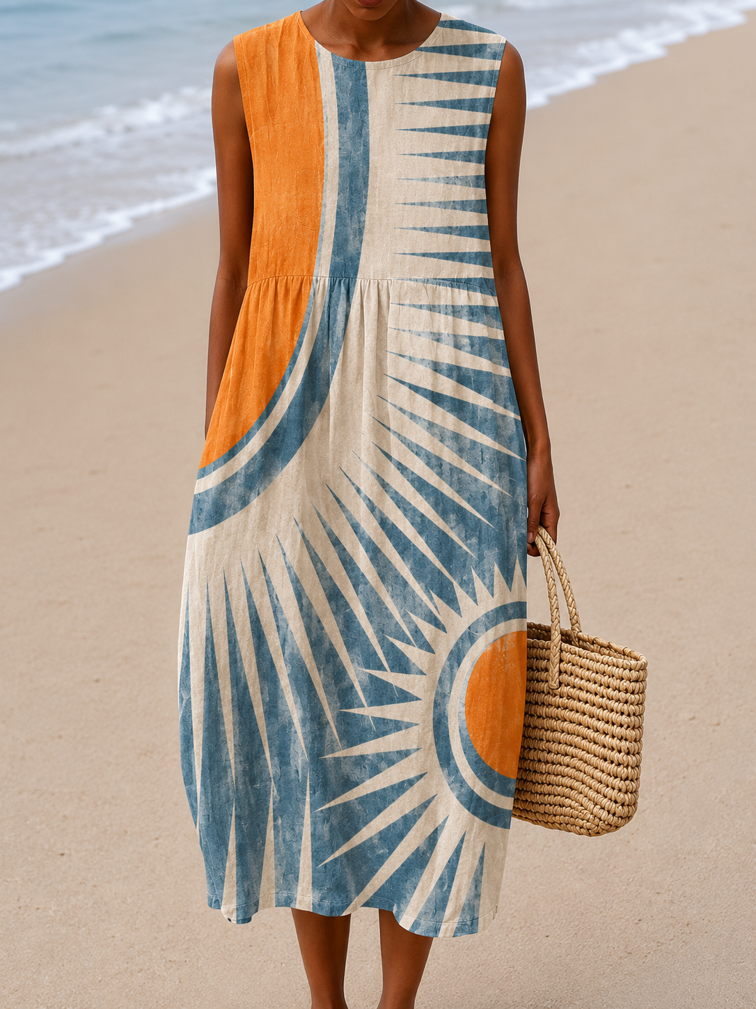 Tamara | Sun Print Sleeveless Dress