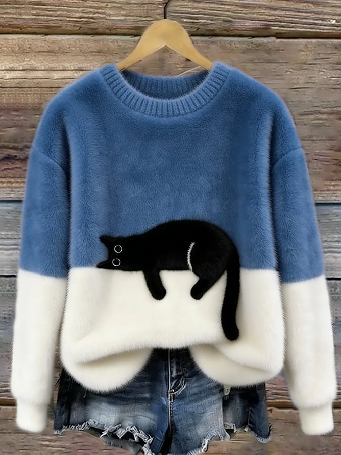 Aileen | Cat Print Sweatshirt