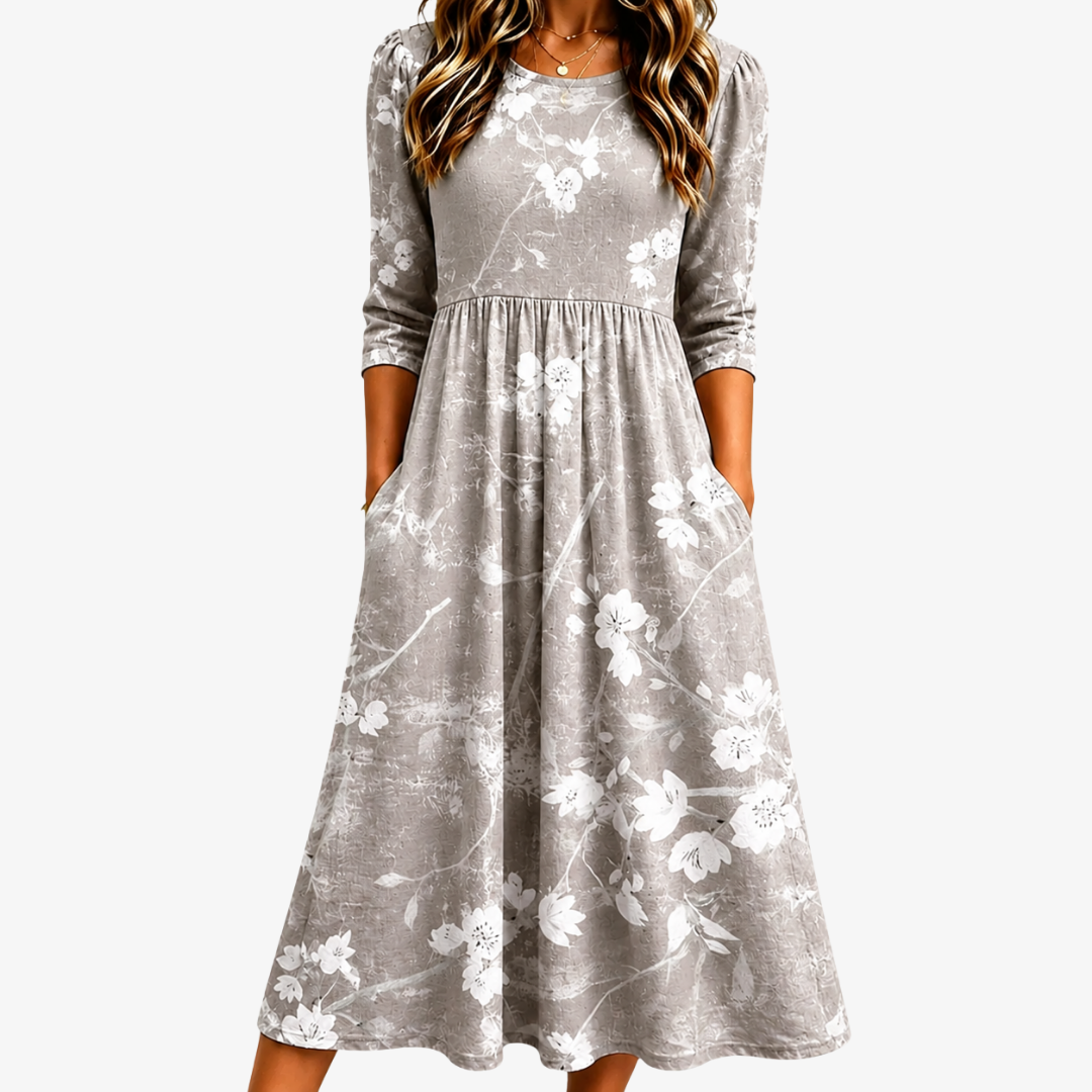 Odette | Floral Pocket Midi Dress