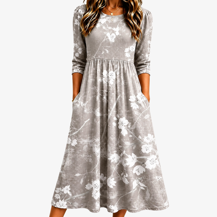 Odette | Floral Pocket Midi Dress